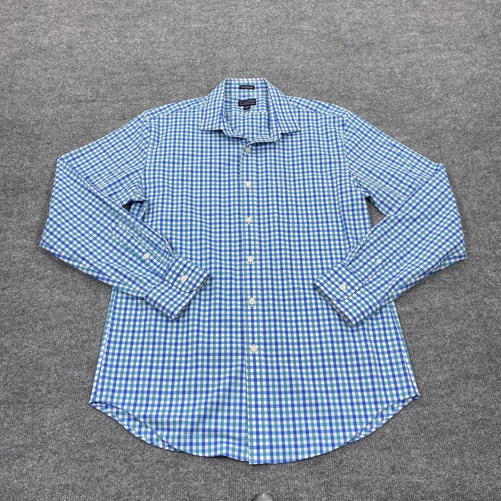 J.CREW Shirt Mens Large Blue Gingham Check Long Sleeve Button Up Casual